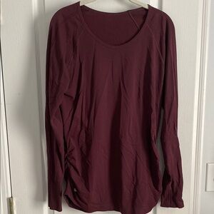Women's Burgundy Long Sleeve Top